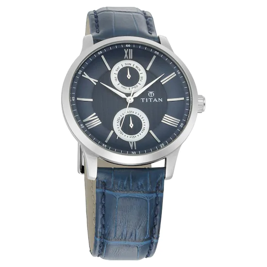 Titan 90100SL02 Men's Analog Leather Strap Watch | Original Titan Watch Bangladesh | Style Merchandise
