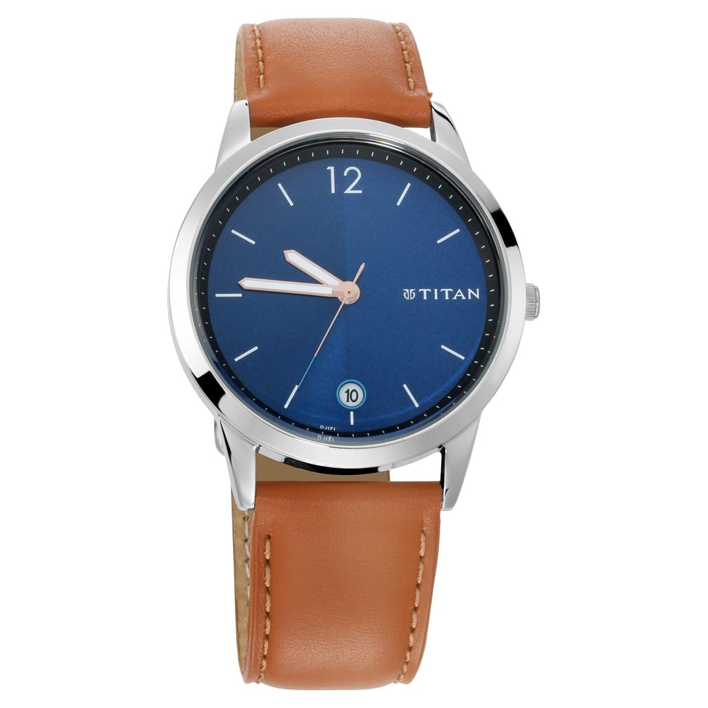 Titan 1806SL02 Men's Analog Leather Strap Watch | Original Titan Watch Bangladesh | Style Merchandise