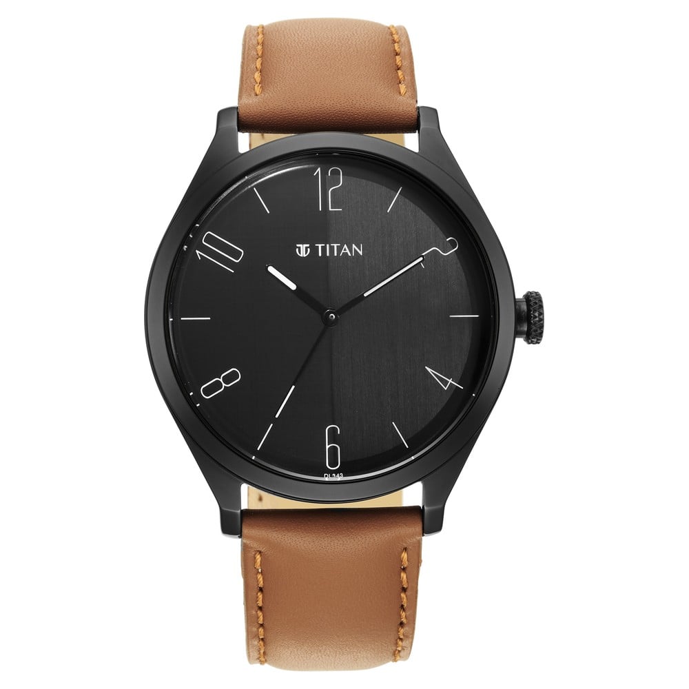 Titan 1865NL01 Men's Analog Leather Strap Watch | Original Titan Watch Bangladesh | Style Merchandise