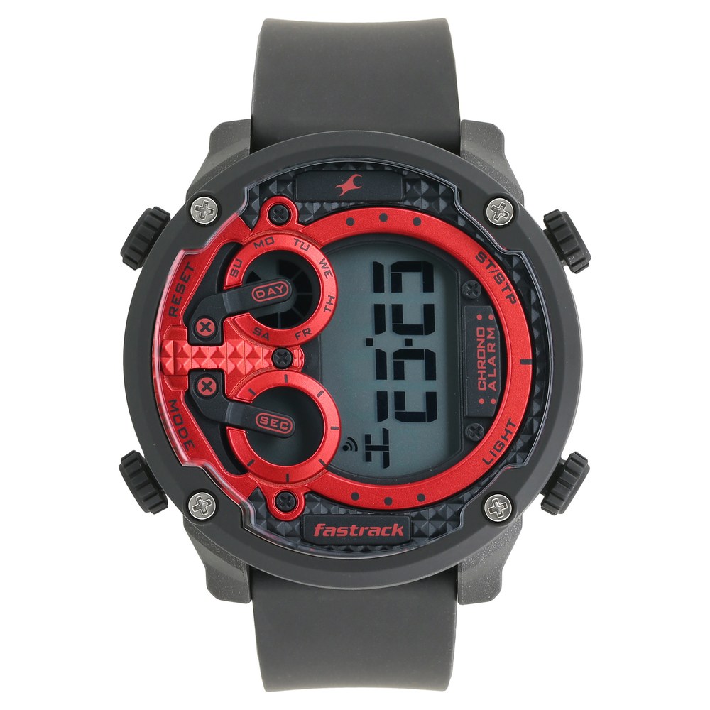 Fastrack 38045PP01 Trendies Digital Red Dial Silicone Strap Watch for Guys